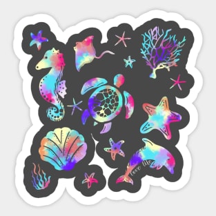 Love life Tie died sea life design Sticker